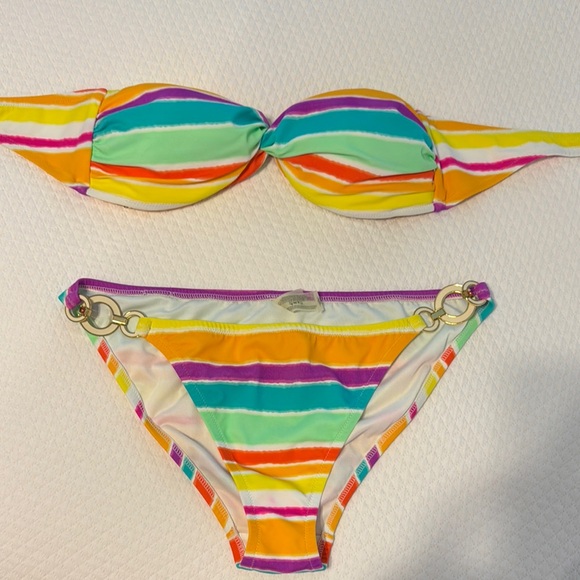 Colorful Striped Bikini Set - Picture 1 of 3